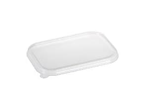 Plastlåg 229x157x10 mm Bionedbrydelig PLA Klar,6 ps x 65 stk/krt