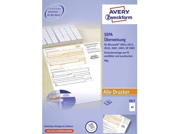 Avery Zweckform 2817 - A4 (210 x 297 mm) 100 stk skriveskjemaer