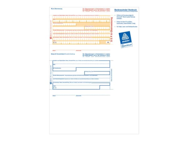 Avery Zweckform 2817 - A4 (210 x 297 mm) 100 stk skriveskjemaer