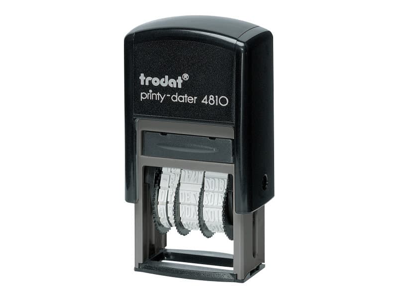 Trodat Printy 4810 - Stämpel - självinfärgning - datum - 3.8 mm - svart handtag