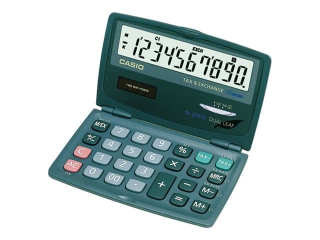 Casio SL-210TE - Fickkalkylator - 10 siffror - solcellspanel, batteri