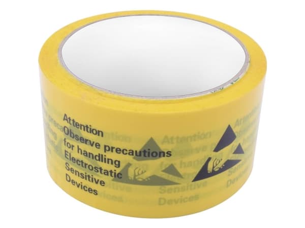 Quadrios ESD-tape 1 stk Gul, Sort (L x B) 50 m x 48 mm