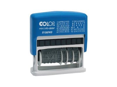 COLOP Mini-Dater S 120/WD - Stämpel - självinfärgning - 2-färgers (blått, rött) - lagertext, datum - 4 mm - blått handtag