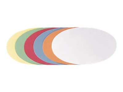 FRANKEN - Moderasjonskort - oval - 11 x 19 cm - hvit, gul, rød, grønn, oransje, lys blå (en pakke 500)