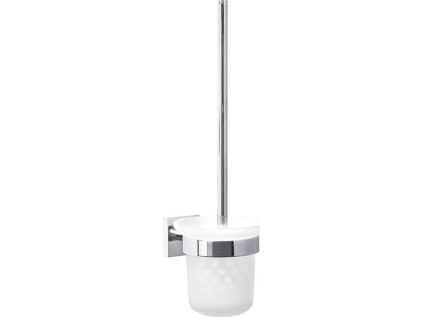 TESA 40233, Toalettbørste og holder, Kromfarget, Hvit, Metall, Metall, 116 mm, 390 mm