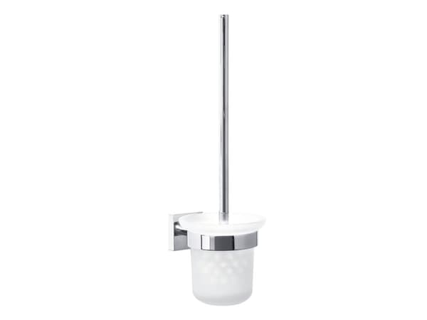 TESA 40233, Toalettbørste og holder, Kromfarget, Hvit, Metall, Metall, 116 mm, 390 mm