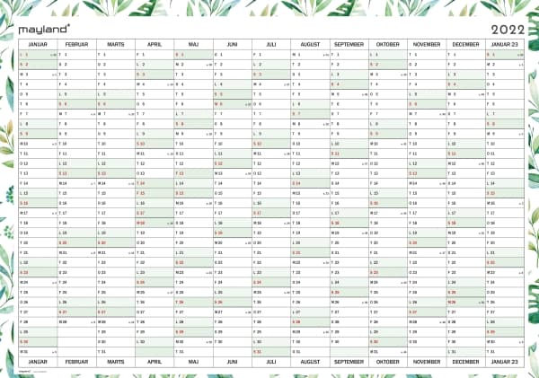 Mayland Kæmpekalender whiteboard 1x13 mdr. trend 2022