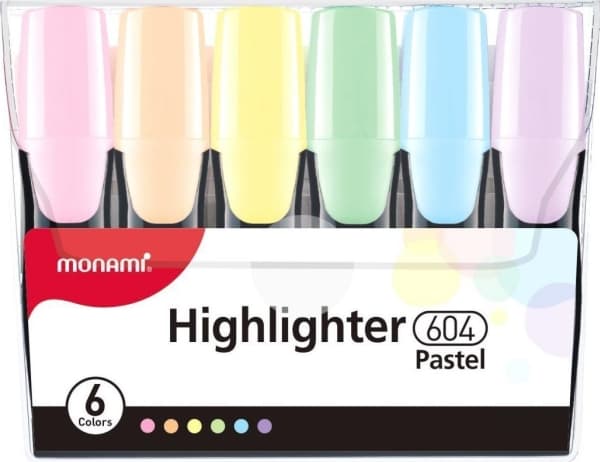 Astra Highlighter 604, sett med 6, Pastell MONAMI