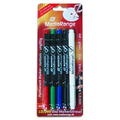 MediaRange Permanent Marker-Set - Set med permanenta CD-/DVD-markeringspennor