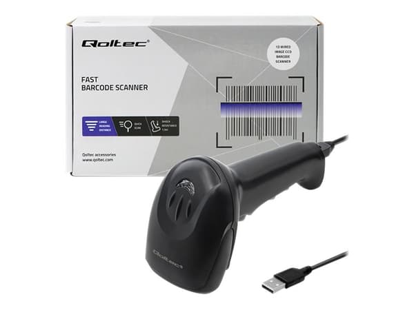 Qoltec - Viivakoodinlukija - käsimalli - 500 skannausta / sekunti - dekoodattu - USB