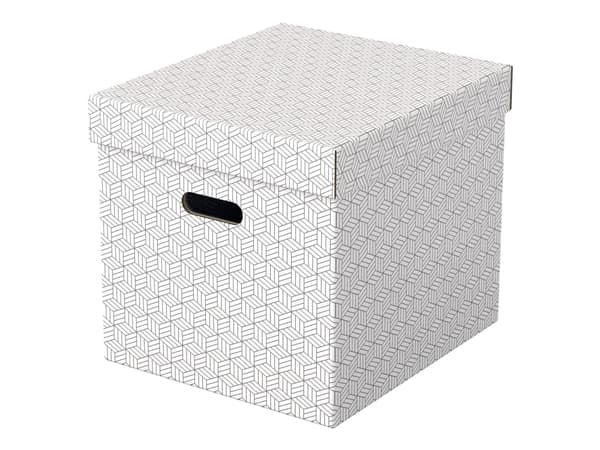 Esselte Cube - Presentkartong - 36.5 cm x 32 cm x 31.5 cm - vit - paket med 3