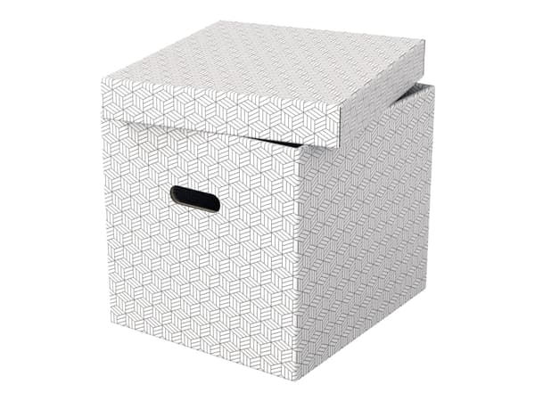 Esselte Cube - Presentkartong - 36.5 cm x 32 cm x 31.5 cm - vit - paket med 3
