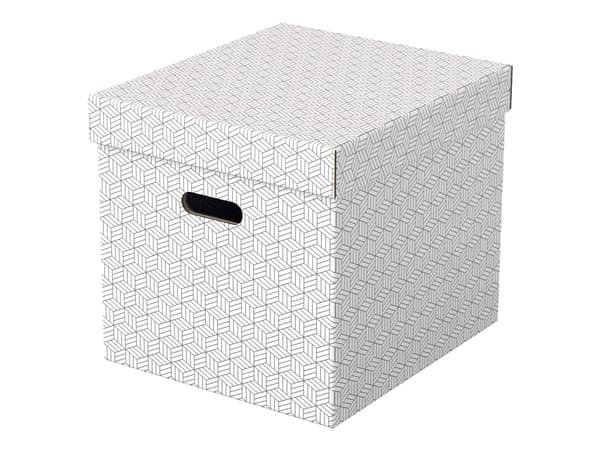 Esselte Cube - Presentkartong - 36.5 cm x 32 cm x 31.5 cm - vit - paket med 3
