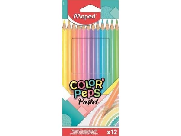 Maped Pastel Collection 832069FC, Grafitpenna, Multifärg, Trä, Triangel, Blandade färger, Pastel, Blåsa