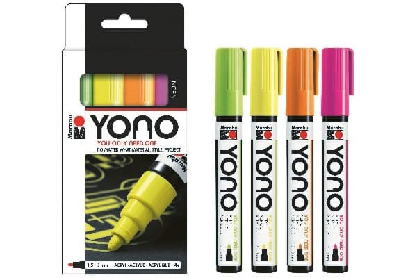 YONO Marker set neon 4pcs 1,50-3,0mm