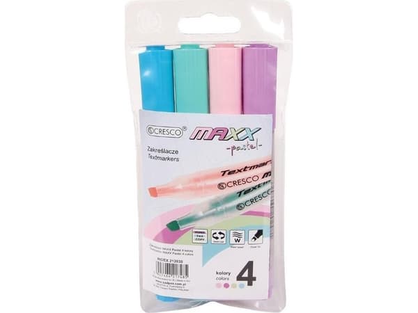 Cresco Highlighter MAXX PASTEL 4 farger