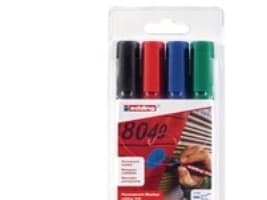 Permanent marker, Edding 330, skrå, 1-5 mm, ass.farver, pakke a 4 stk