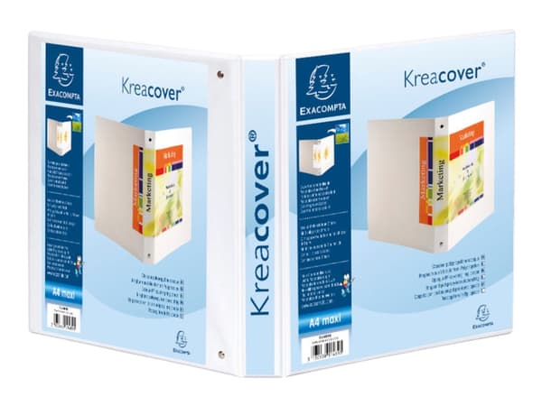 Exacompta Kreacover - Ringperm for presentasjoner - bokryggbredde: 44 mm - for A4 Maxi, 297 x 242 mm - hvit