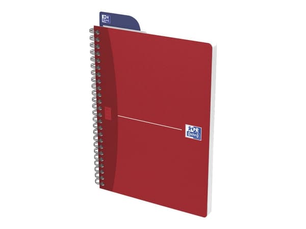 Oxford Office Essentials - Notisbok - spiralbundet - A5 - 90 ark - hvitt papir - linjert - tilgjengelig i ulike farger - kartong