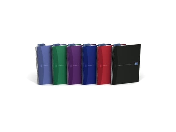 Notesbog, Oxford Office Essentials, A4, linjeret, spiral, 90 ark, 90 g