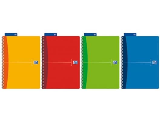 Notesbog, Oxford Office Essentials, A4, linjeret, spiral, 90 ark, 90 g