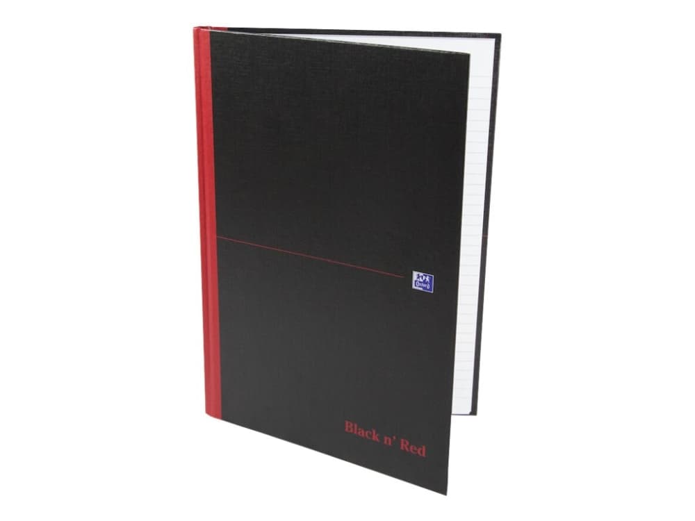 Notesbog oxford black n' red, a4, linjeret