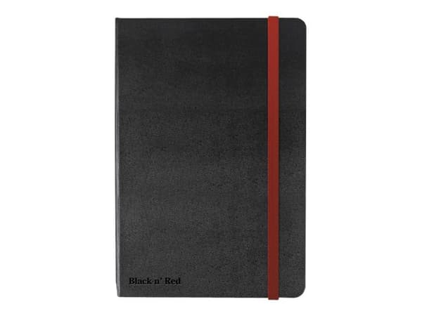 Oxford Black n' Red - Journal - A5 - 144 sider - ekstrahvit papir - linjert - svart perm