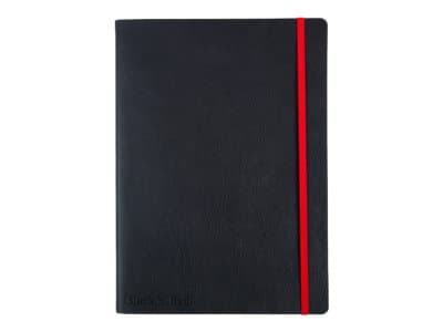 Oxford Black by Black n' Red - Anteckningsblock - B6 - 72 ark / 144 sidor - extra vitt papper - linjerad - svart skydd