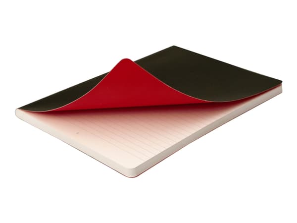 Oxford Black by Black n' Red - Anteckningsblock - A6 - 72 ark / 144 sidor - extra vitt papper - linjerad - svart skydd