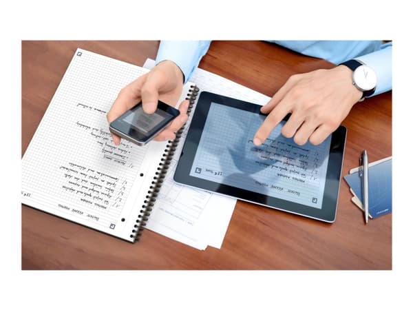Oxford International NoteBook Connect - Anteckningsblock - trådbunden - B5 - 80 ark / 160 sidor - vitt - linjerad - 2 hål - kartong