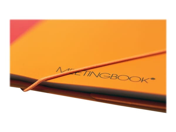 Oxford International Meetingbook A4+ - Notisbok - spiralbundet - 80 ark / 160 sider - hvitt papir - linjert - flerhullet - oransje perm - polypropyle