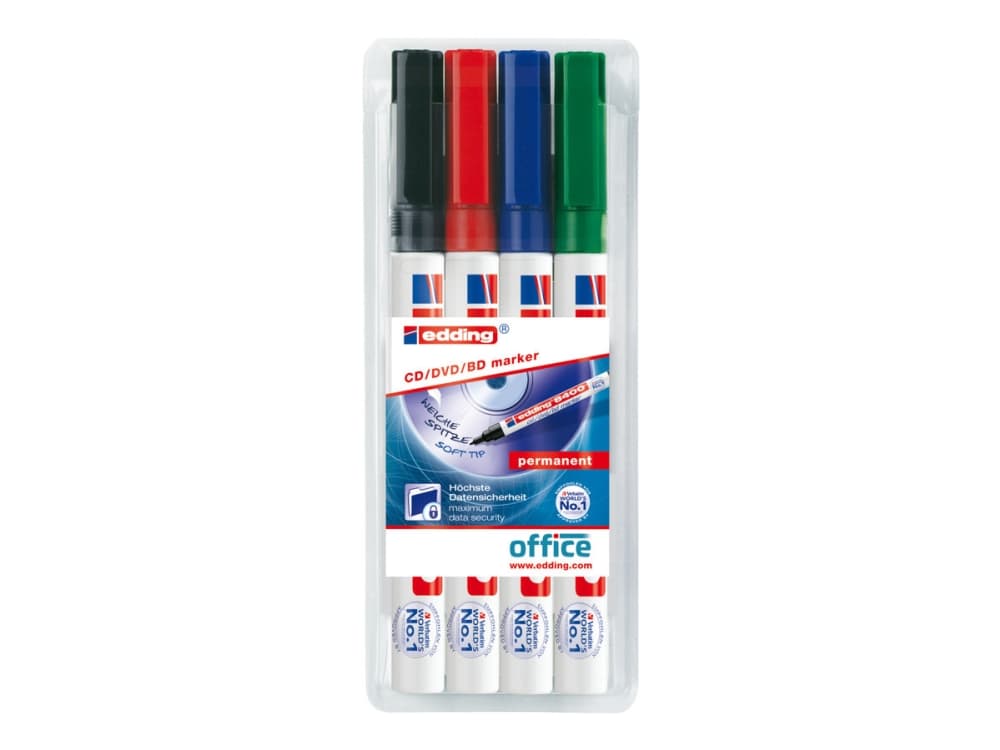 CD/DVD-marker Edding 8400, rund, etui a 4 farver