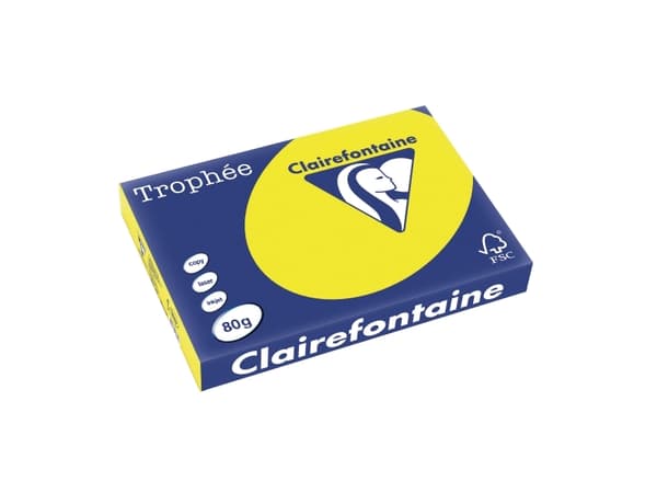 Clairefontaine Trophée A3, Kopiointi, A3 (297x420 mm), 80 g/m², Keltainen, FSC