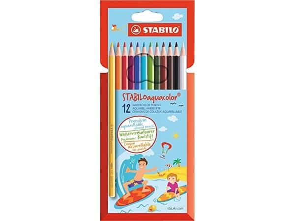 STABILO Aquacolor, Multifärg, 12 styck