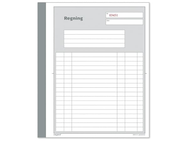 Regningsblok 148x200 mm med 2x50 blade