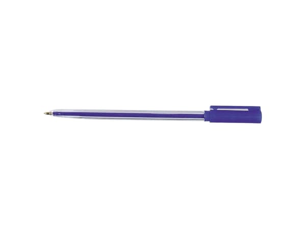 Kuglepen, Micron Crystal, 0,7 mm, medium, blå, pakke a 50 stk