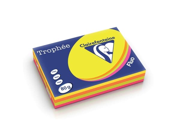 Värillinen paperi trophée, a4, 80g, ass. neonvärit 1705, 4x125 arkin pakkaus
