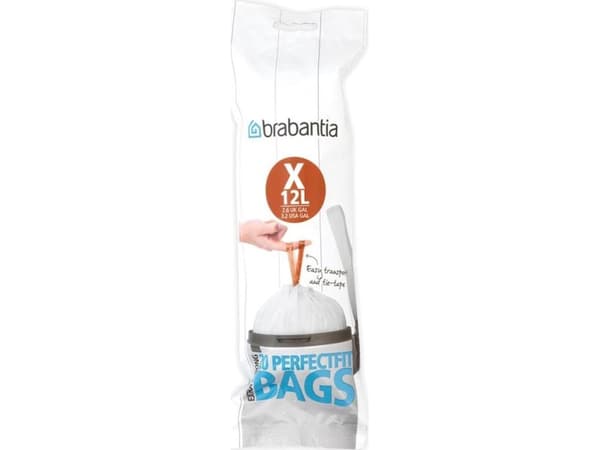Brabantia 116728, 12 L, Valkoinen, Suurtiheyspolyeteeni (HDPE), 490 mm, 355 mm, 20 kpl