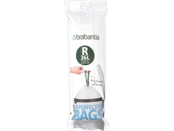 Brabantia PerfectFit - Søppeldunkfôr - trekksnor - 36 L - høytetthetspolyetylen (LDPE) - pakke av 20