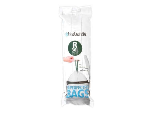 Brabantia PerfectFit - Søppeldunkfôr - trekksnor - 36 L - høytetthetspolyetylen (LDPE) - pakke av 20