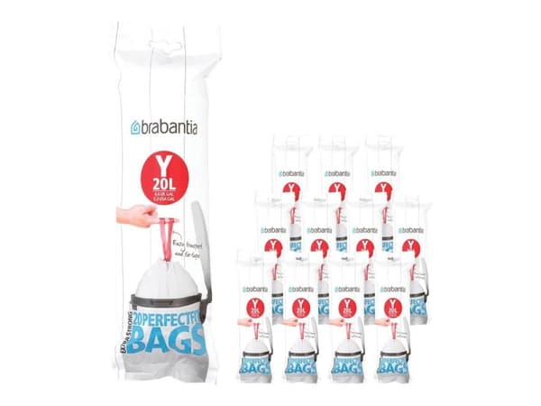 Brabantia 116742, 20 L, Valkoinen, Suurtiheyspolyeteeni (HDPE), 54,5 cm, 412 mm, 20 kpl