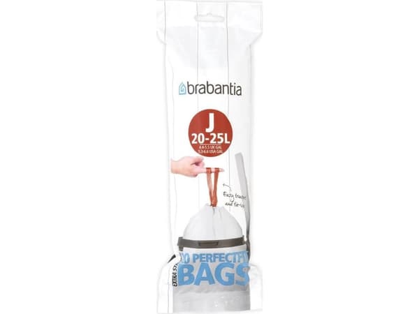 Brabantia PerfectFit - Søppeldunkfôr - trekksnor - 23 L - høytetthetspolyetylen (LDPE) - pakke av 20