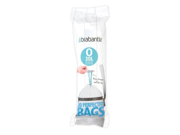 Brabantia PerfectFit - Søppeldunkfôr - trekksnor - 30 L - høytetthetspolyetylen (LDPE) - pakke av 20