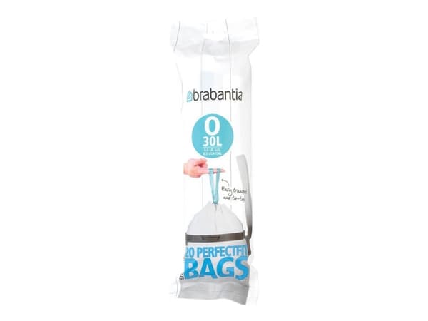 Brabantia PerfectFit - Søppeldunkfôr - trekksnor - 30 L - høytetthetspolyetylen (LDPE) - pakke av 20