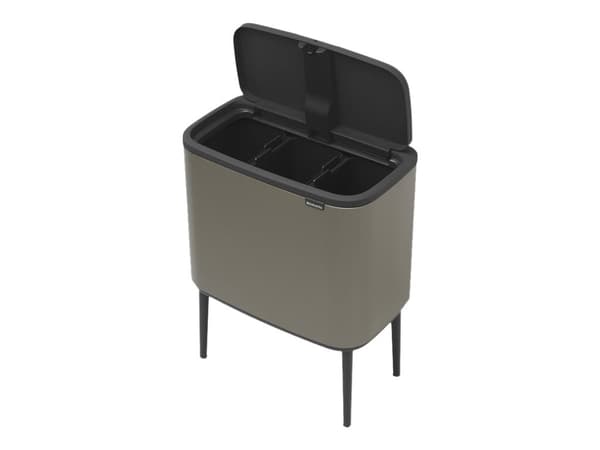 Brabantia Bo Touch Bin - Søppelbøtte - flipp-lokk - 33 L - avfallssortering - platina