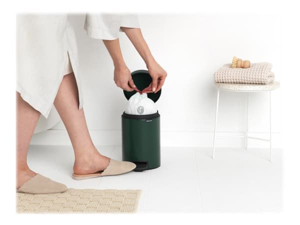 Brabantia newIcon - Søppelbøtte - flipp-lokk - 3 L - fotpedal - furugrønn