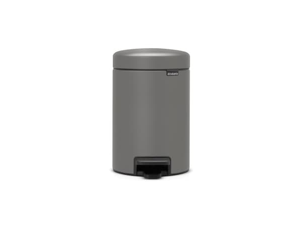 Brabantia 126260, 3 l, Rund, Plast, Grå, Plast, Pedal