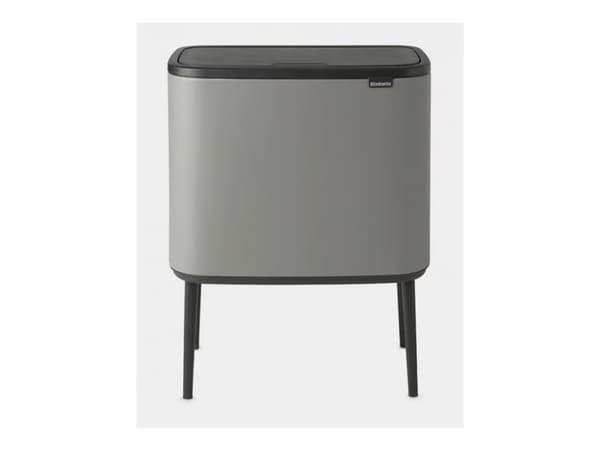 Brabantia Bo Touch Bin - Søppelbøtte - flipp-lokk - 33 L - avfallssortering - stål - mineralbetonggrå