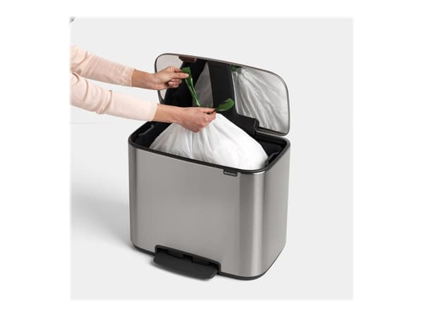 Brabantia Bo Pedal Bin - Søppelbøtte - flipp-lokk - 36 L - fotpedal - mattstål