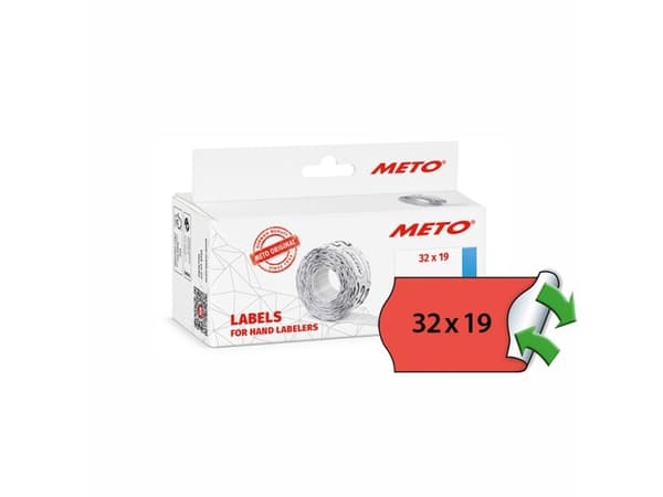 METO Prisetiketter 30007361 Permanent Etikettbredd: 32 mm Etiketthöjd: 19 mm Röd 1 st